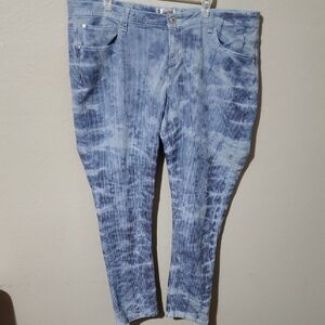 Sapphire Red Jeans Size 22 Blue Tie-Dye Jeans Pinstripe Blue
